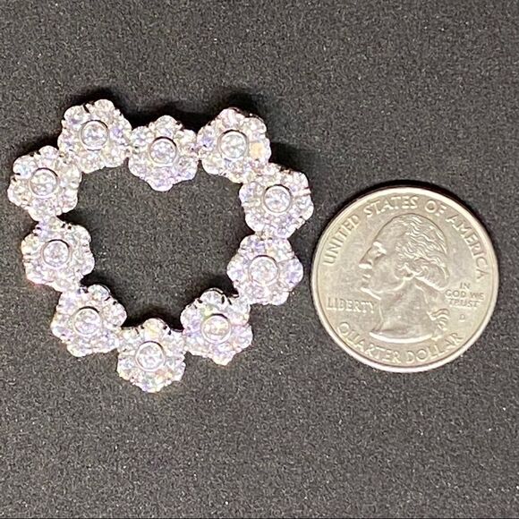 Sterlingsilver Heart pendant with white rhinestone - Picture 6 of 7